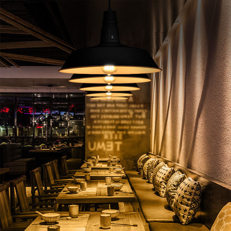 Contemporary Round Iron Pendant Light