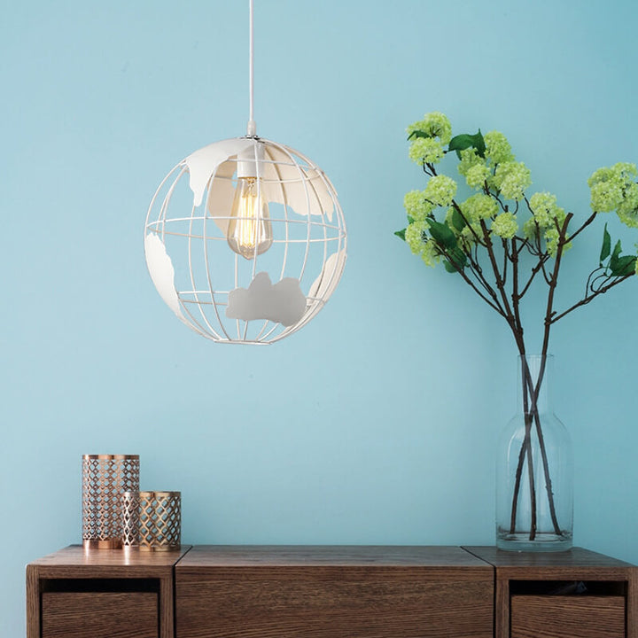 Earth Contemporary Round Iron Pendant Light