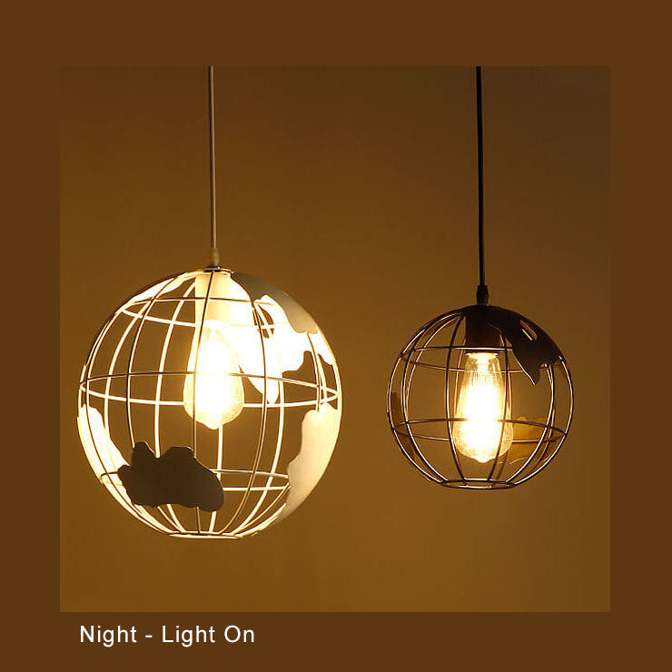 Earth Contemporary Round Iron Pendant Light