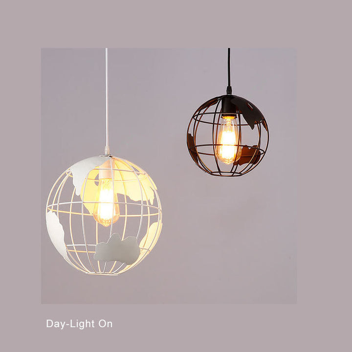 Earth Contemporary Round Iron Pendant Light