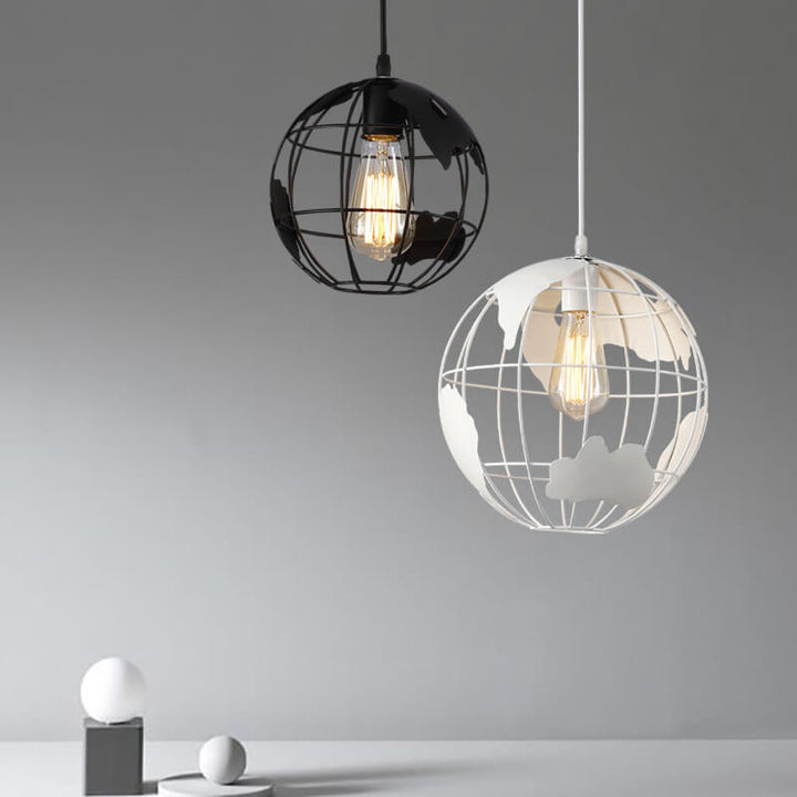 Earth Contemporary Round Iron Pendant Light