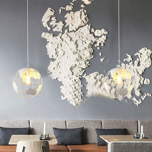 Earth Contemporary Round Iron Pendant Light
