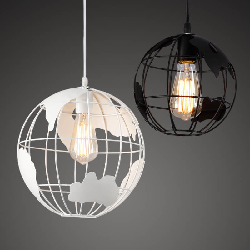 Earth Contemporary Round Iron Pendant Light