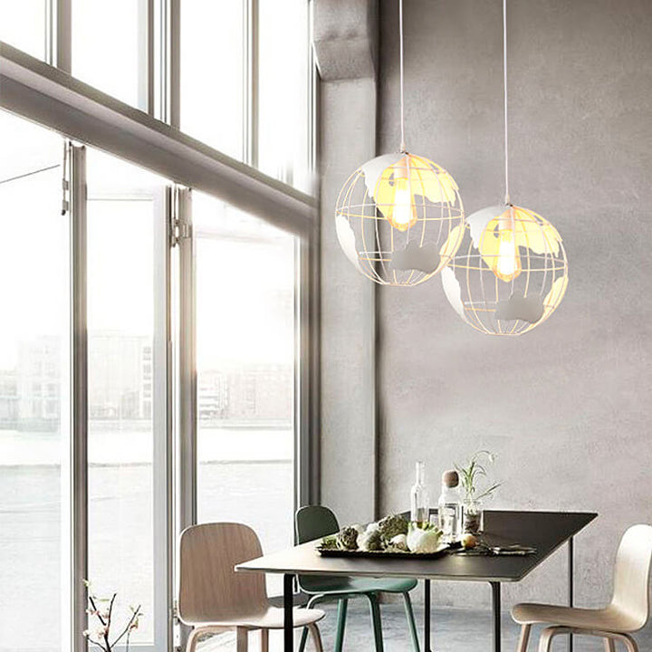 Earth Contemporary Round Iron Pendant Light