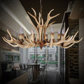 Contemporary Industrial Antler Metal Resin 6-Light Chandeliers for Living Room