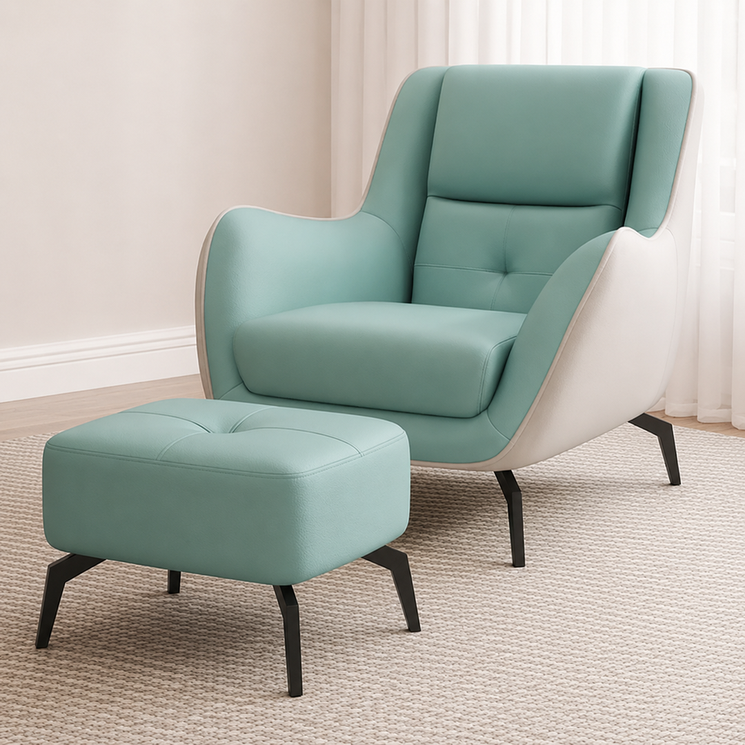 Nordic Square Fabric Accent Chair