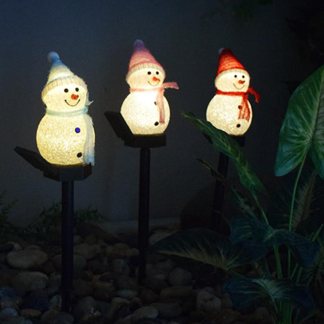 Solar Rice Ball Snowman LED Floor Lamp