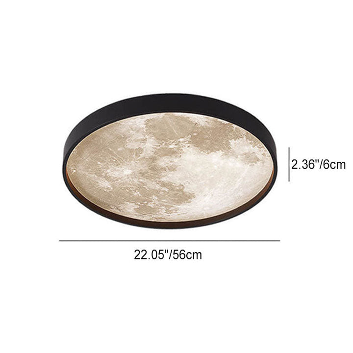 Moon Minimalist Round Acrylic LED Flush Mount Ceiling Light
