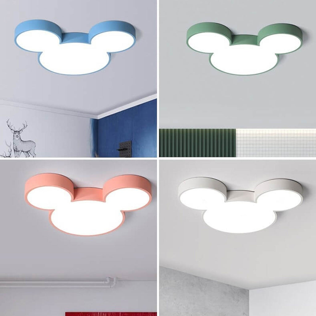 Contemporary Creative Mouse Cartoon Slim LED Flush Mount Ceiling Light For Living Room & Bedroom