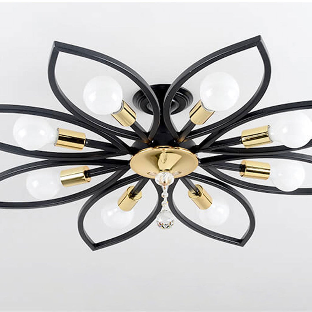 Nordic Wrought Iron 8-Light Flush Mount Ceiling Light