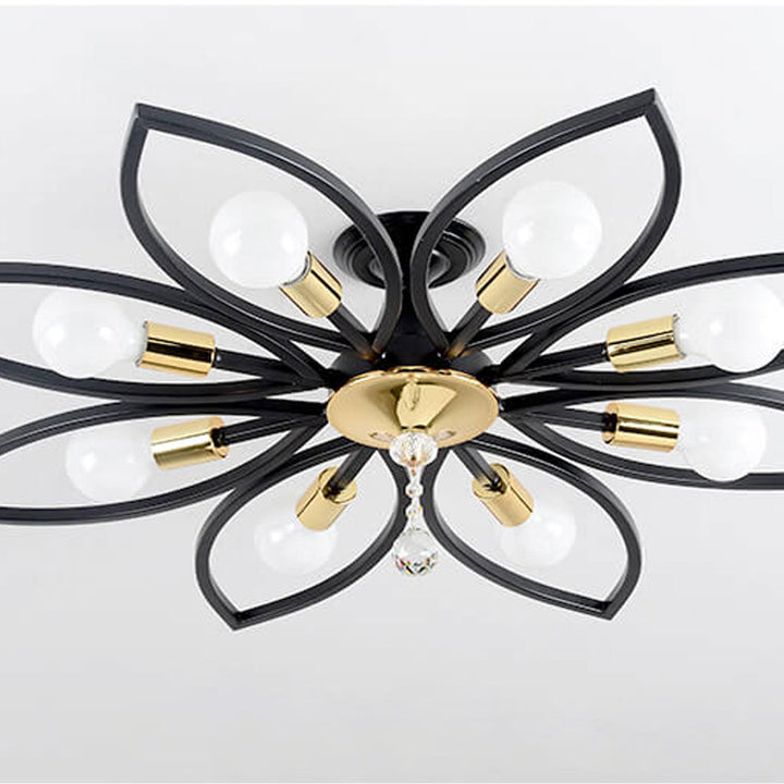 Nordic Wrought Iron 8-Light Flush Mount Ceiling Light