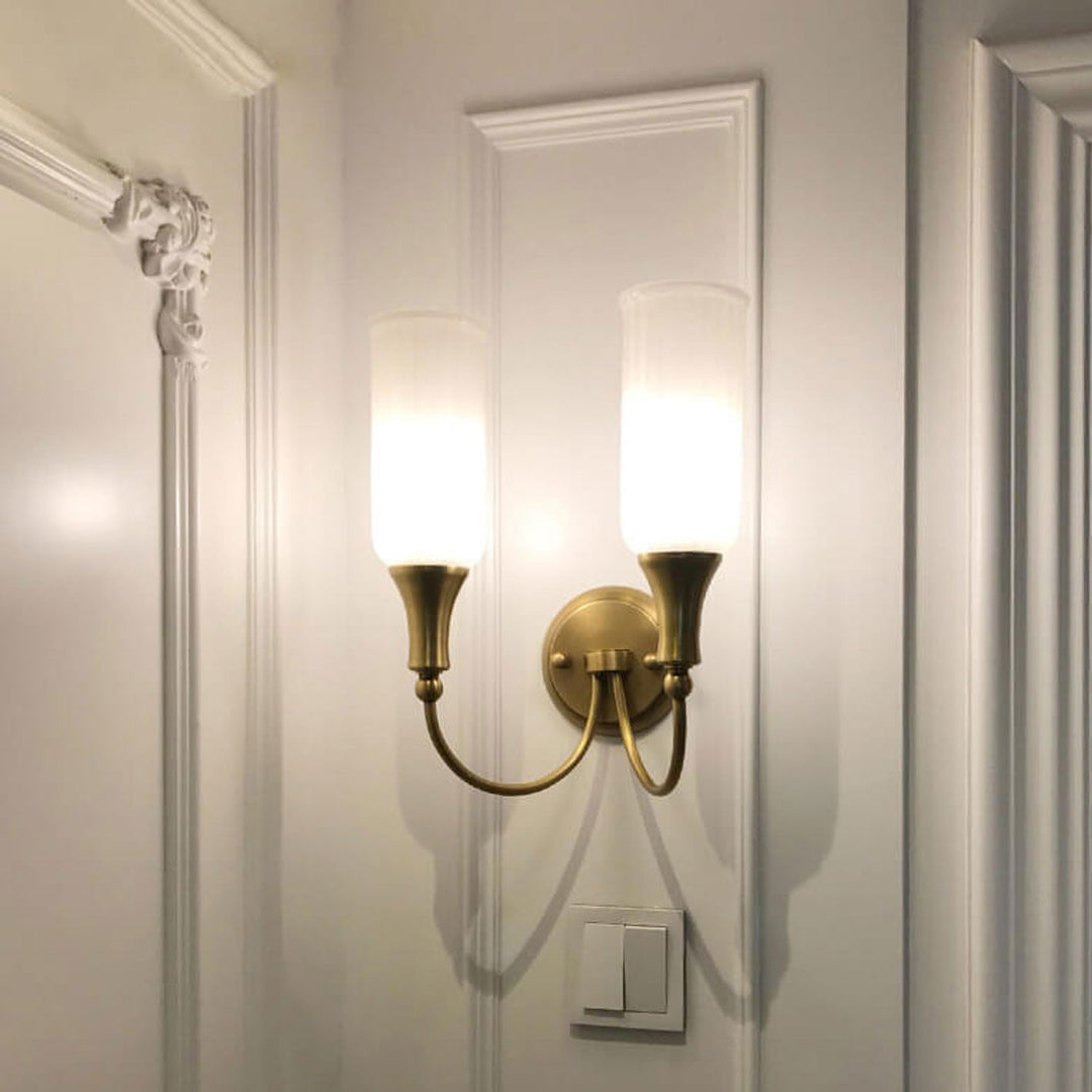 Vintage Brass 2-Light Wall Sconce