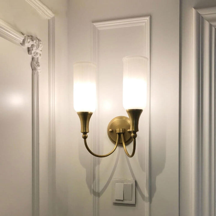 Vintage Brass 2-Light Wall Sconce