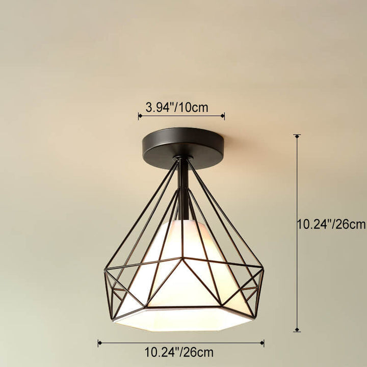 Nordic Flower Ceramic Semi-Flush Ceiling Light