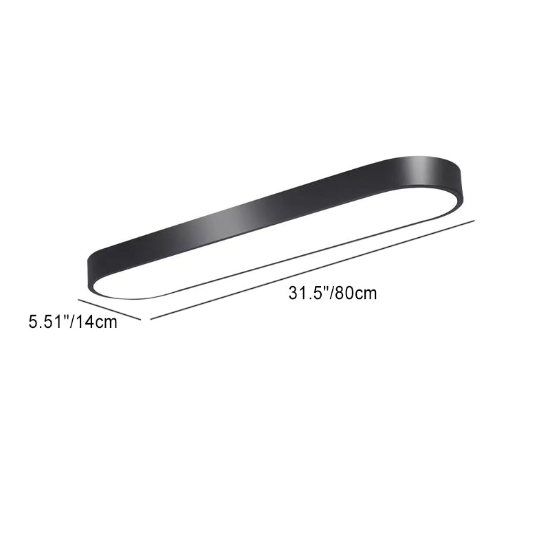 Elliptical Minimalist Acrylic LED Flush Mount Ceiling Light
