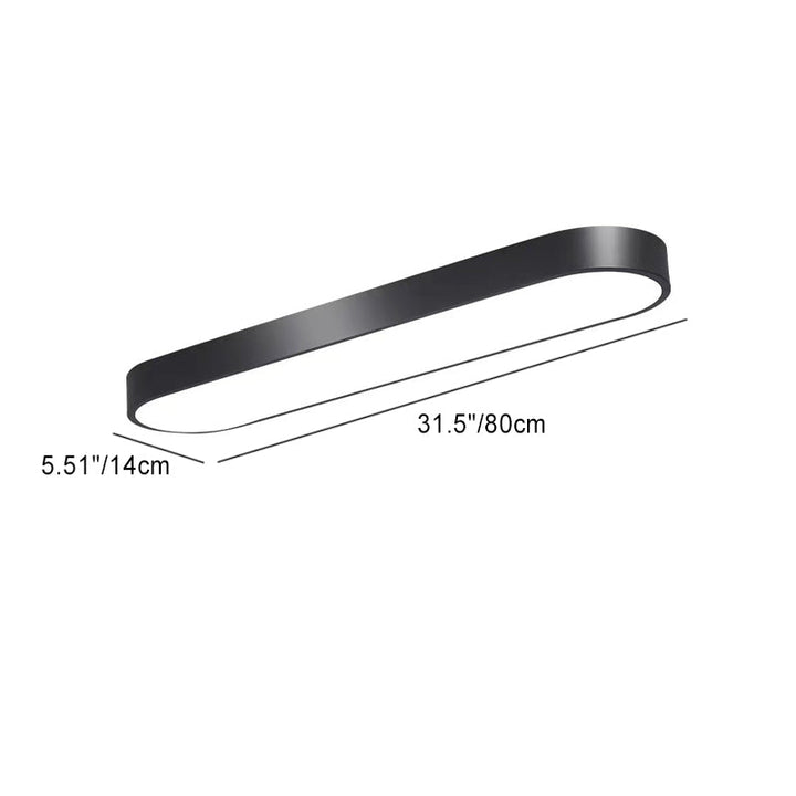 Elliptical Minimalist Acrylic LED Flush Mount Ceiling Light