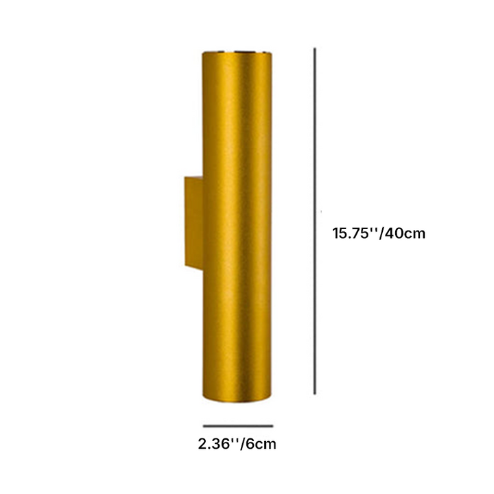 Minimalist Cylindrical Aluminum 2-Light Wall Sconce