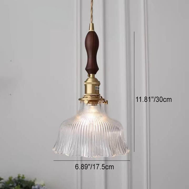 Minimalist Flower Walnut Pendant Light