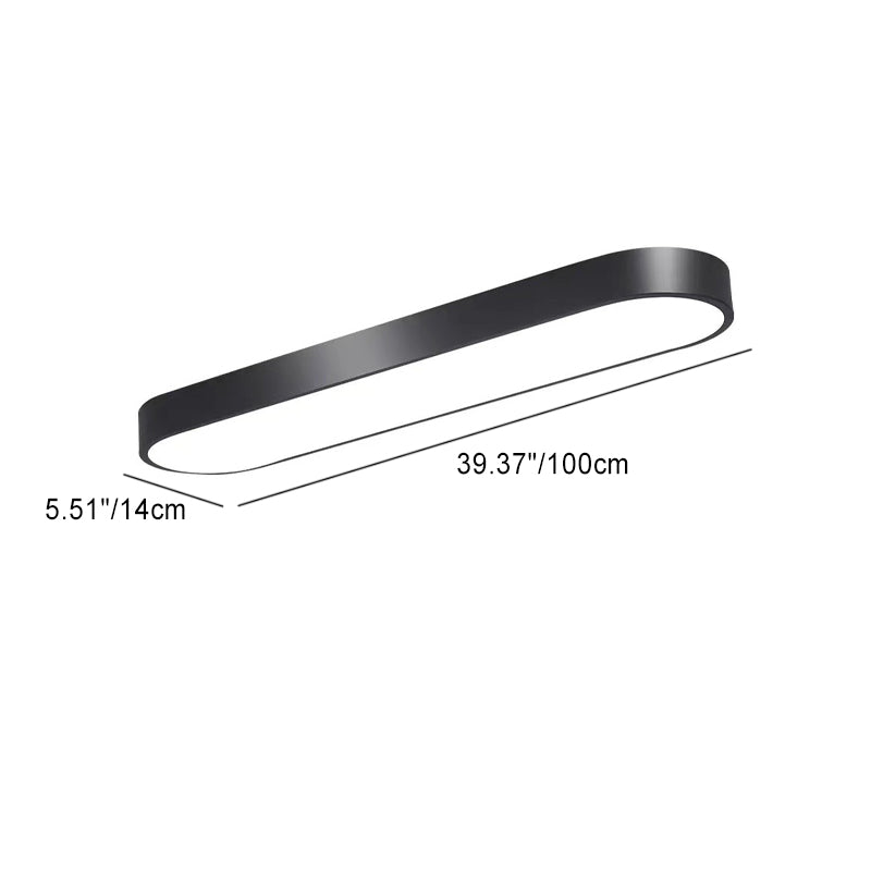 Elliptical Minimalist Acrylic LED Flush Mount Ceiling Light