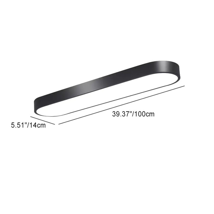 Elliptical Minimalist Acrylic LED Flush Mount Ceiling Light