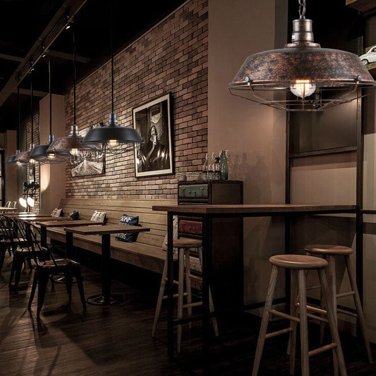 Wide Industrial Pendant Light