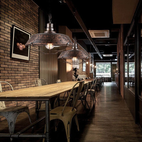 Wide Industrial Pendant Light