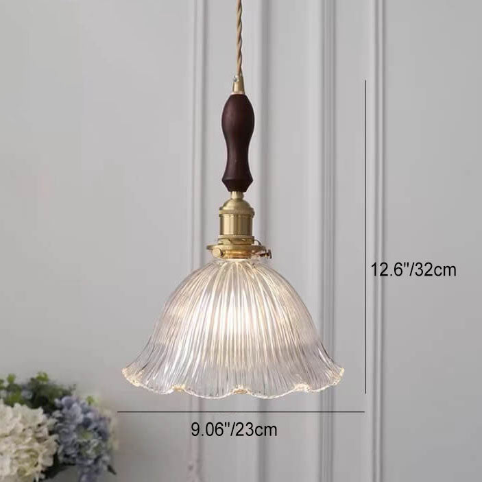 Minimalist Flower Walnut Pendant Light