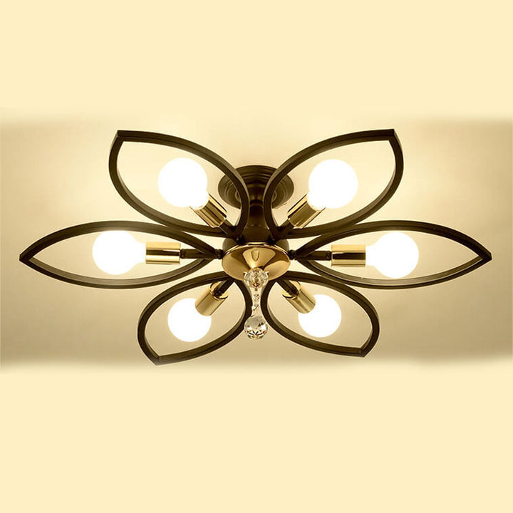 Nordic Wrought Iron 8-Light Flush Mount Ceiling Light