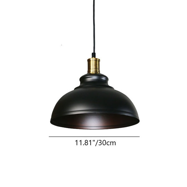 Industrial Contemporary Round Iron Pendant Light