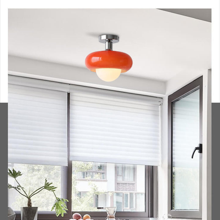 Modern Glass Semi-Flush Ceiling Light