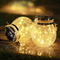 Cracked Glass Jar Waterproof Solar Copper Wire LED Outdoor Garden Landscape Light
