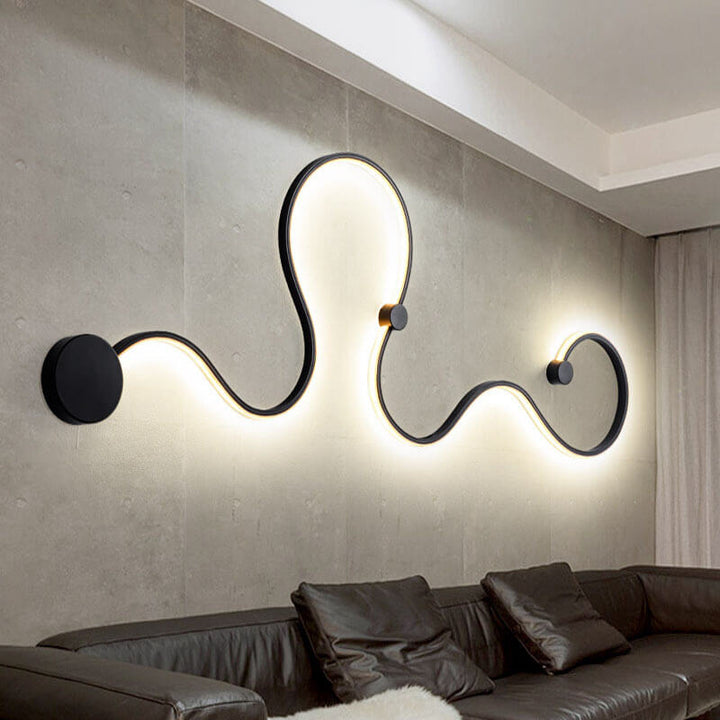 Modern Curved Aluminum LED Wall Sconce