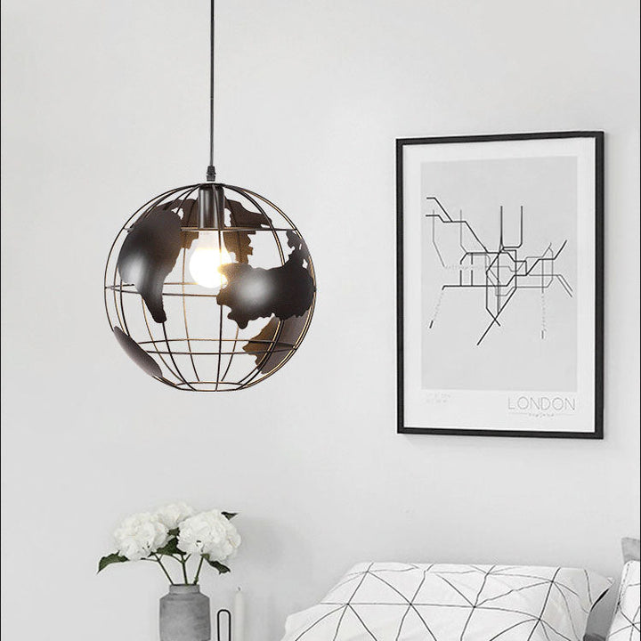 Earth Contemporary Round Iron Pendant Light