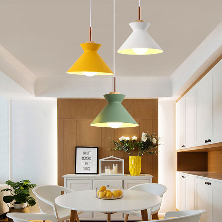 Contemporary Dome Wood Pendant Light