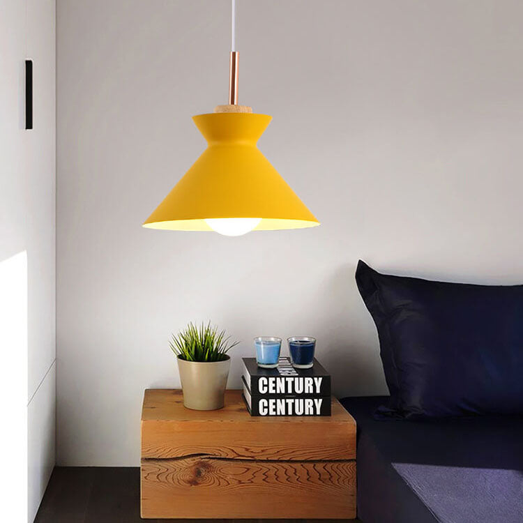 Contemporary Dome Wood Pendant Light