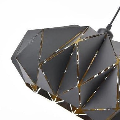 Vintage Geometric Wrought Iron Pendant Light