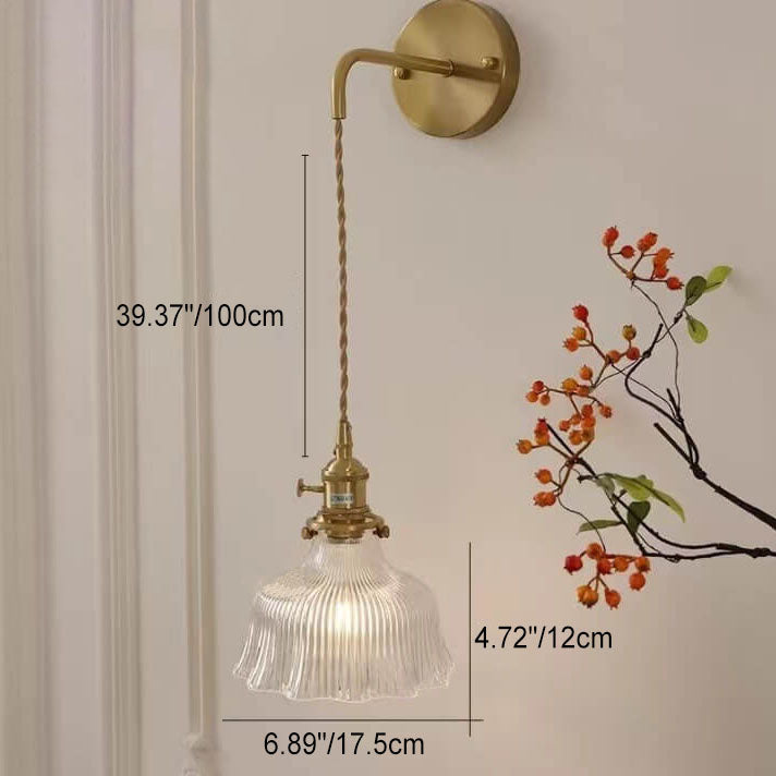 Minimalist Flower Copper Wall Sconce