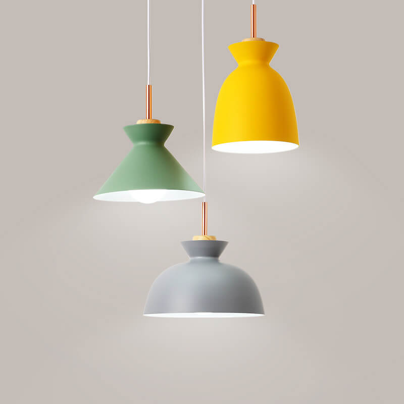 Contemporary Dome Wood Pendant Light