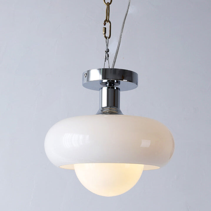 Modern Glass Semi-Flush Ceiling Light
