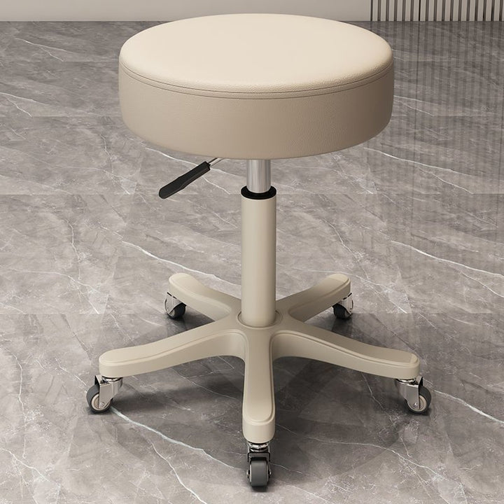 Minimalist Round Leather Adjustable Stool