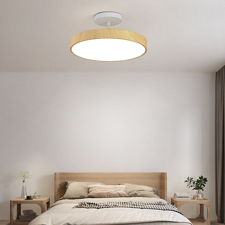 Contemporary Disc Iron LED Semi-Flush Ceiling Light