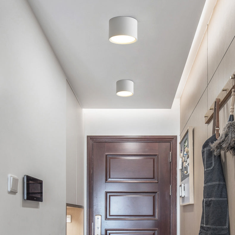 Minimalist Cylinder Aluminum LED Flush Mount Ceiling 2