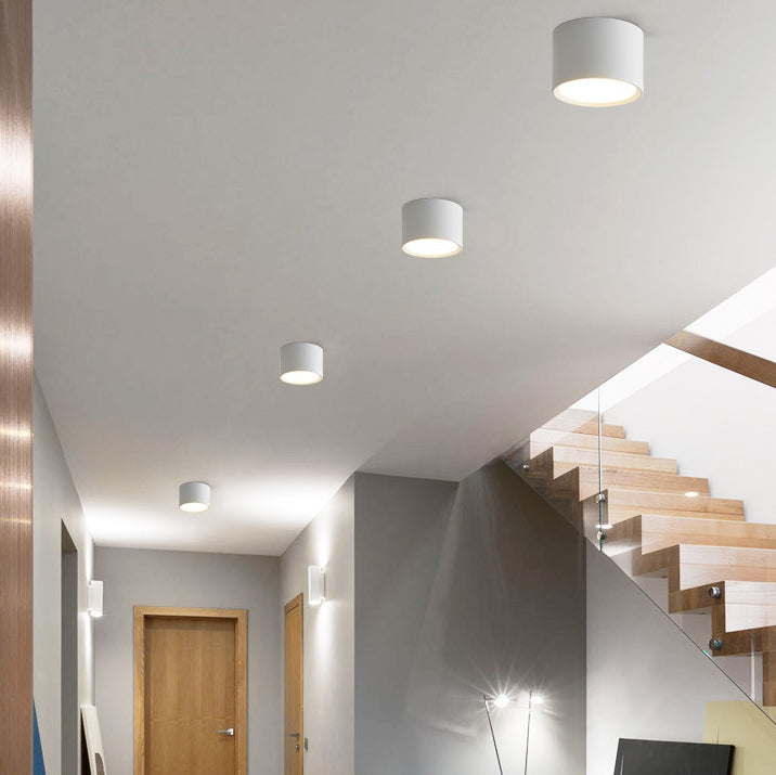 Minimalist Cylinder Aluminum LED Flush Mount Ceiling 2