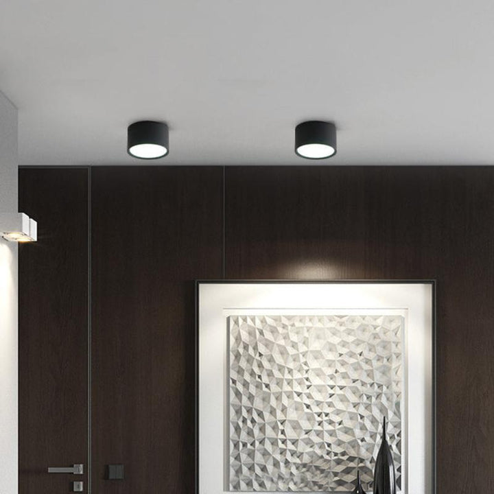 Minimalist Cylinder Aluminum LED Flush Mount Ceiling 2