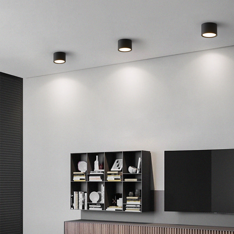 Minimalist Cylinder Aluminum LED Flush Mount Ceiling 2