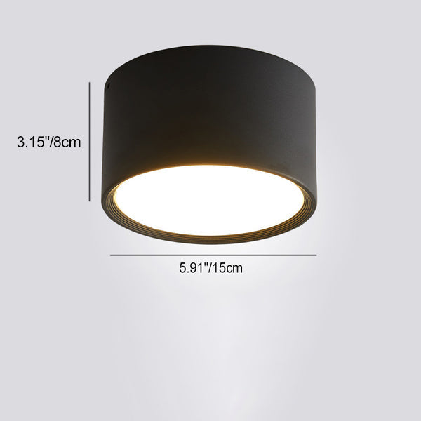 Minimalist Cylinder Aluminum LED Flush Mount Ceiling 2