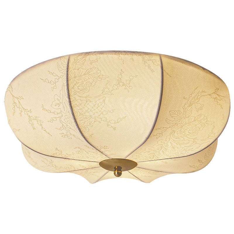 Contemporary Fabric 3-Light Flush Mount Ceiling Light