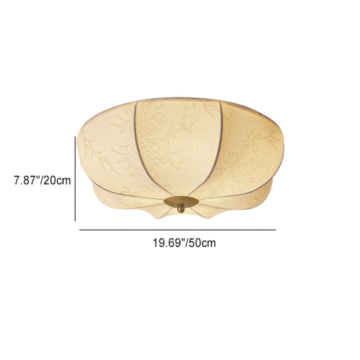 Contemporary Fabric 3-Light Flush Mount Ceiling Light