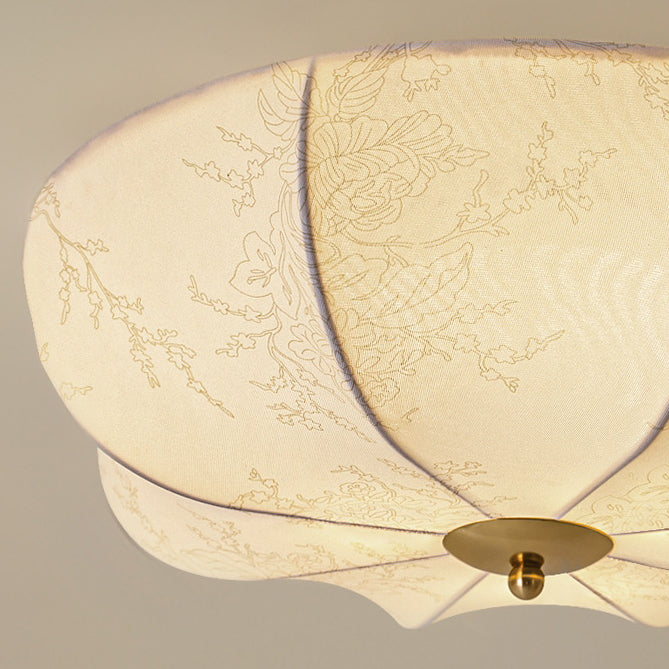 Contemporary Fabric 3-Light Flush Mount Ceiling Light