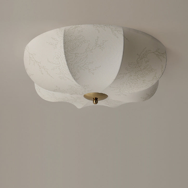 Contemporary Fabric 3-Light Flush Mount Ceiling Light